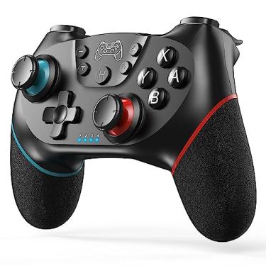 Imagem de Diswoe Controle sem fio atualizado 2023 para Switch/Lite/OLED Pro para controle remoto, joystick gamepad, suporta despertar, eixo giroscópico, turbo, vibração dupla e função de captura de tela