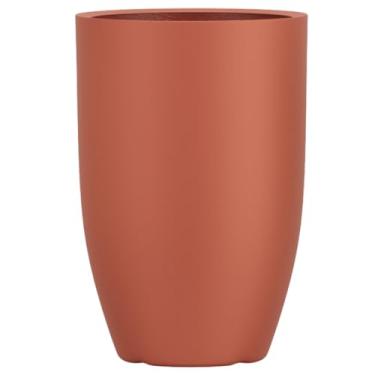 Imagem de Vaso Redondo Fibra De Vidro Vitrificado Madri 44cm Decorativo (Terracota Fosco)