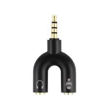 Imagem de Mini Adaptador Y Para Fone E Microfone Headset - Preto - Yasin