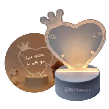 Imagem de Luminária USB 3D Tipo Lousa P/ Recados e Mensagens Com Caneta Mágica K