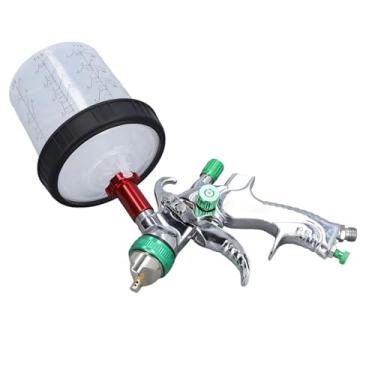 Imagem de Pistola de Pintura HVLP Com 15 Furos, Design de Liga de Alumínio de Alta Atomização, Aço Inoxidável, Copo de Alimentação por Gravidade de 20 Onças, Pulverizador de Pistola de
