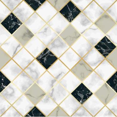 Imagem de Papel De Parede Adesivo Autocolante Mármore Pedra Preto e Branco Azule