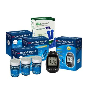 Imagem de Monitor de Glicose + 150 Tiras de Glicose + 100 Lancetas - On Call Plu
