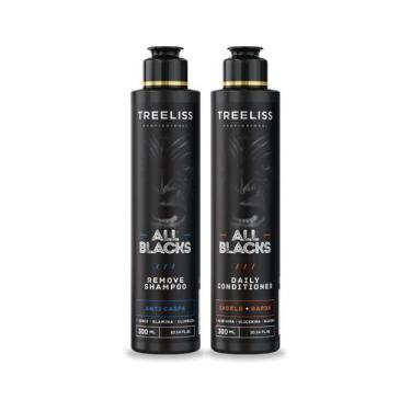 Imagem de Kit Barba e Cabelo homens Shampoo e condicionador All Blacks - Treelis