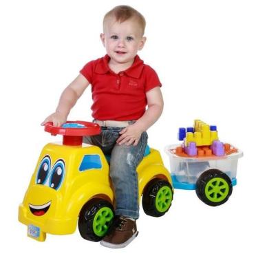 Imagem de Carrinho De Passeio Baby Ride Com Trailer Colorido - Maral