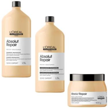 Imagem de Kit Profissional Loreal Absolut Repair - Shampoo Cond E Másc - Loreal 