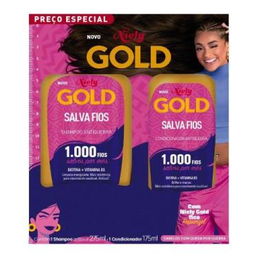 Imagem de Shampoo 275ml + Condicionador Niely Gold Salva Fios 175ml