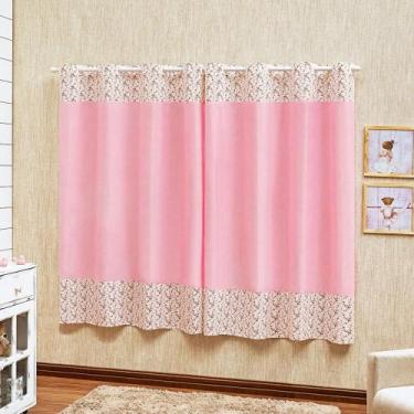 Imagem de Cortina Estampada Quarto Criança 2 Metros Doce Bebê Rosa - Beatriz Enx