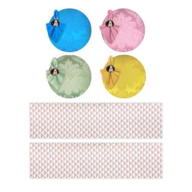 Imagem de Kit Mesa Posta Sousplat Completo Com Trilho de mesa Para Páscoa Colori