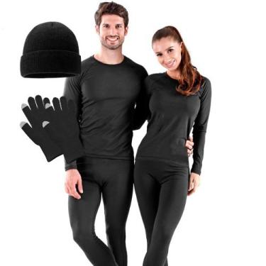 Imagem de Conjunto Térmico Kit Frio Blusa Calça Segunda Pele Inverno + Gorro + L