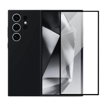 Imagem de Kit Capa Capinha Aveludada e Película de Vidro 3D Compatível Samsung Galaxy S24 Ultra - SMART E CASE