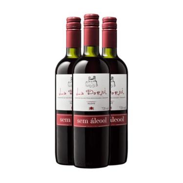 Imagem de Kit 3 unidades - vinho la dorni tinto suave bordô sem álcool 720 ml