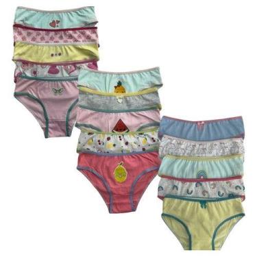 Imagem de Kit 5 Calcinhas Infantil Menina 100% Algodão - Olicath, GG, Rosa, Clar