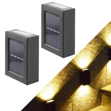 Imagem de Kit 2 Luminárias Led Mini Arandela Slim Solar IP65 De Sobrepor Branco 