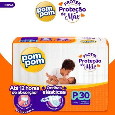 Imagem de Fralda Infantil Pom Pom Derma Protek Tamanhos - Ontex, P, 30