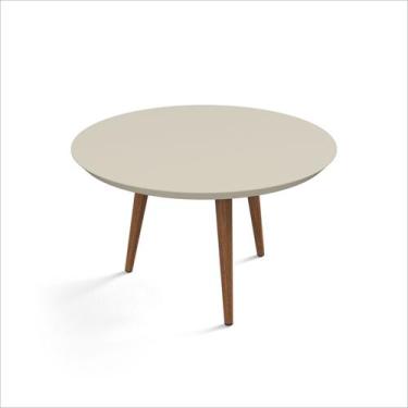 Imagem de Mesa de Centro Decorativa Luna Off White Redonda 67cm Pés Palito  - Pa