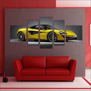 Imagem de Quadro Decorativo Carros Corvette Mosaico Salas Quartos 5 Peças  - Vit