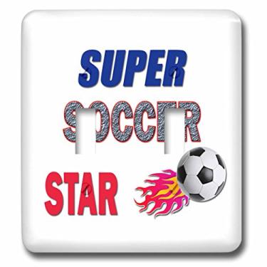 Imagem de 3dRose (lsp_238376_2) Super estrela do futebol com botão duplo. Pontuação. Fitness