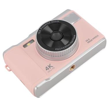 Imagem de Câmera Vlogging, 50MP 4K Com Suporte para Câmera Digital OTG 4K Zoom Digital 16X Com Flash para Adolescentes Adultos Iniciantes (Róseo)