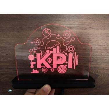 Imagem de Luminária Decorativa com LED KPI Estatística - Hobbies do Ofício, Verm
