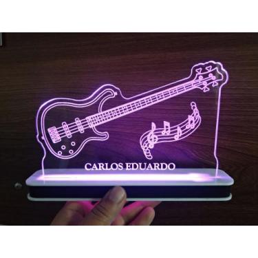 Imagem de Luminária Decorativa com LED Contrabaixo Strinberg Notas Musicais - Ho