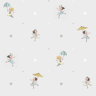 Imagem de Papel de Parede Treboli Cinza Bailarinas 5821 - Rolo: 10m x 0,53m - IC