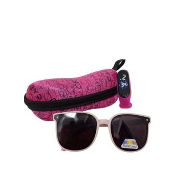 Imagem de Relogio Case Óculos Feminino Dobravel Polarizado De Sol - Dinka