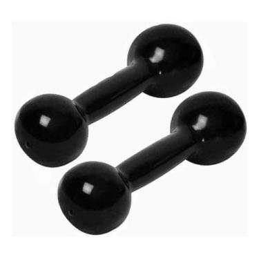 Imagem de Par De Halter Bola Emborrachado 3kg Peso Musculação Ar Livre - BASE