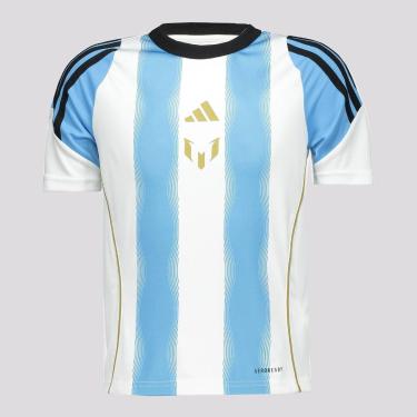 Imagem de Camiseta Adidas Messi Treino Juvenil Azul e Branca-Unissex