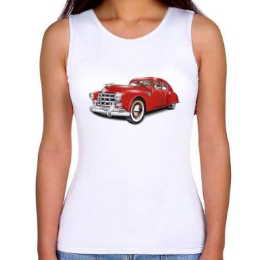 Imagem de Regata Feminina Retro Classic Red Car - Foca na Moda, Branco, GGG