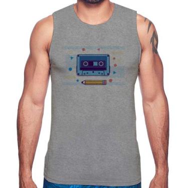 Imagem de Regata Fita Cassete - Foca na Moda, Cinza, P