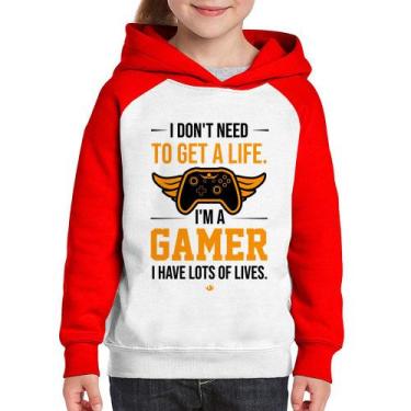 Imagem de Moletom Infantil I'm a gamer, I have lots of lives - Foca na Moda, Bra