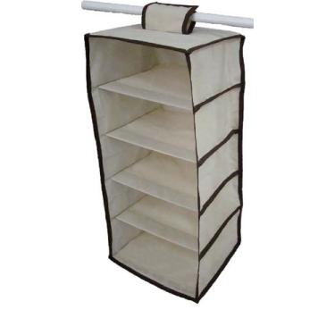 Imagem de Organizador Cabideiro Vertical OrganiBox de 92x30x28cm, Marrom