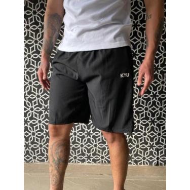 Imagem de Shorts Bermuda Tactel Masculina Cargo KYU, Preto, M