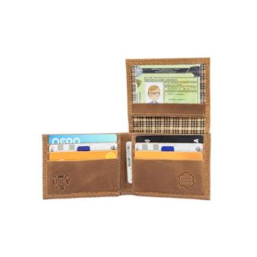 Imagem de Carteira Masculina Em L Porta Cartão Em Couro Texturizado - Pampas Cou