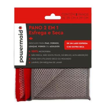 Imagem de Kit 02 Panos 2 em 1 Esfrega e Seca 29cm Limpa e Da Brilho - Camesa