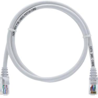 Imagem de Cabo Patch Cord Cat6 100% Cobre Branco 1 Metro Pacote c/ 25 unidades -