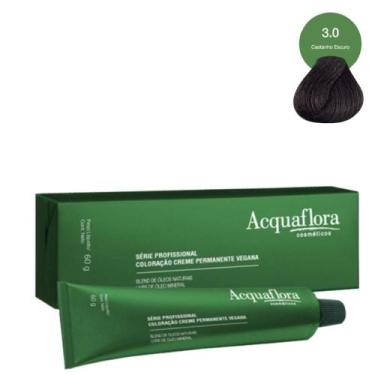 Imagem de Coloração Creme Acquaflora Vegana 3.0 Castanho Escuro 60g