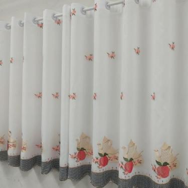 Imagem de Cortina De Voil Bordado Com Forro Leve Luxo 2,50x1,20 - Salvatex Confe