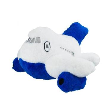 Imagem de Avião Branco Azul ou Branco Vermelho 46cm Pelúcia - Fofy Toys, Azul