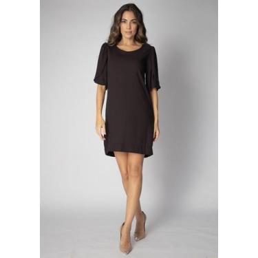 Imagem de Vestido Curto Viscose Balli Manga Curta Preto - Amazonia Vital