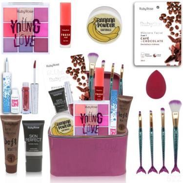Imagem de Maleta Maquiagem Top Profissional Completa Ruby Rose - GLOW PINK
