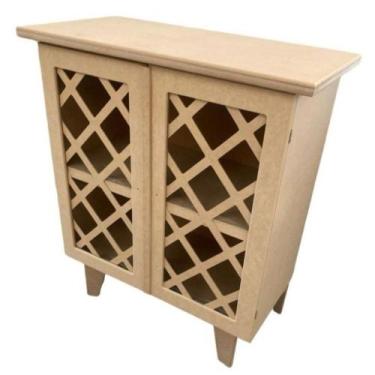 Imagem de Cômoda De Apoio Rack Mesinha De Centro C/ Portas Treliça Mdf - ANA DEC