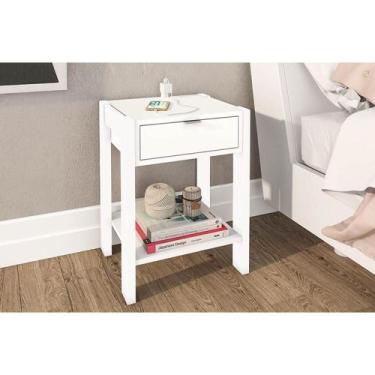 Imagem de Mesa Cabeceira Infantil AZ1016 c/ 1 Gaveta Branco - Tecno Mobili