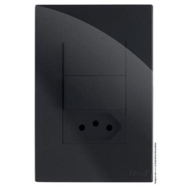 Imagem de Kit Interruptor Duplo Simples + Tomada 20 a 4 X2 Brg11303-4 Bk
