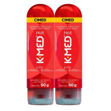 Imagem de Kit 2 Gel Lubrificante Íntimo K-Med Hot Sem Fragrância 50g