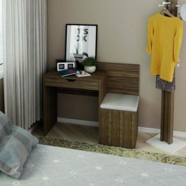 Imagem de Escrivaninha com Puff e 1 Gaveta - Nogal - Tecno Mobili