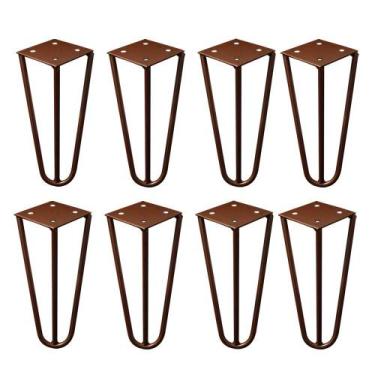 Imagem de Kit 8 Pés de Metal 15 CM Hairpin Legs Mesas de Centro Puffs Bronze G41
