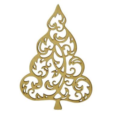 Imagem de Aplique Decorativo Árvore de Natal M 25,5x17,8 Mdf Madeira - ATACADÃO 