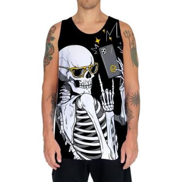 Imagem de Camiseta Regata Arte Tumblr Esqueletos Caveira Ossos Moda 14 - Enjoy S